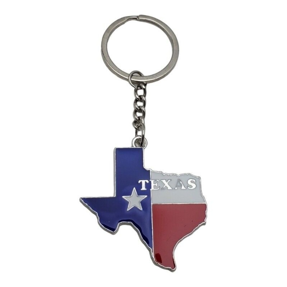 Texas‎ State Metal Keychain Key Ring Travel Tourist Souvenir USA Lone Star Flag